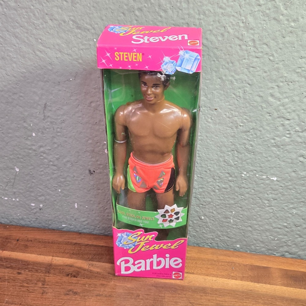 Vintage Barbie 1990's Ken African American Sun jewel Steven NOS in box